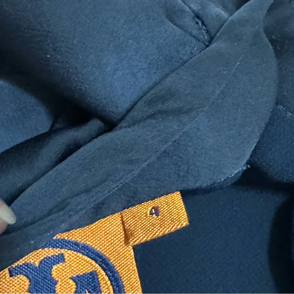 Tory Burch Silky Pleated Parch Pocket Navy Skirt 4